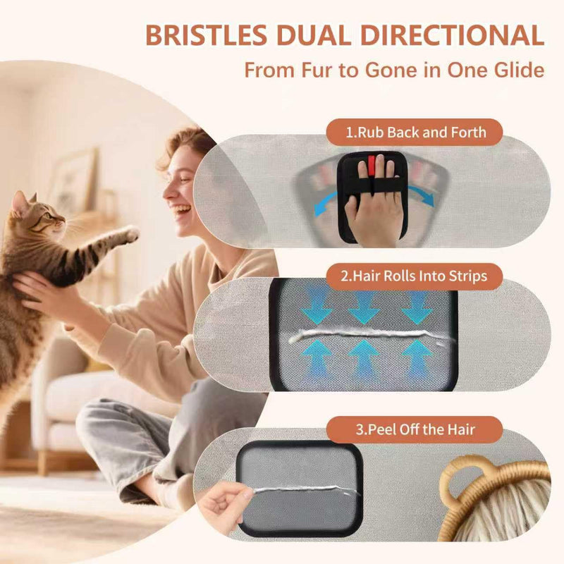 2 Pcs Pet Hair Removal Glove - Upgraded Electrostatic Pet Hair Remover Gloves for Cats & Dogs, Reusable & Washable Magic Brush Pet Hair Removal Tool (Black, L) Black - PawsPlanet Australia
