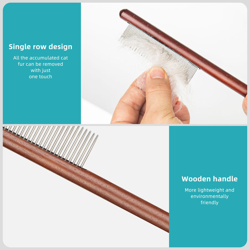 3PCS Solid Wood Pet Comb for Cats Dogs & rabbits,Stainless Steel TeethComfort and safety,Removes Tangles and Loose Fur, Grooming Comb for Small Medium Pets - PawsPlanet Australia