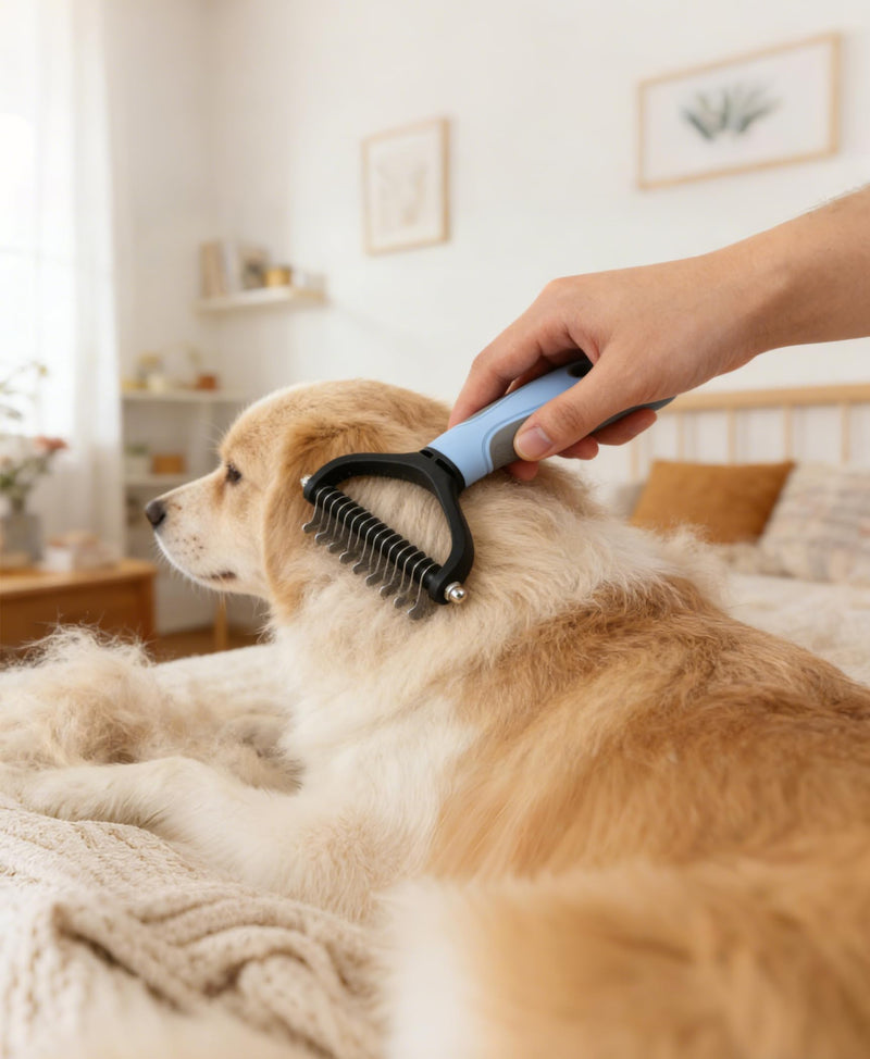 Premium Pet Grooming Kit for Cats & Dogs - Includes 2 Knotting Combs, 1 Shedding Comb & 1 Double-Sided Comb, Detangling & Deshedding Cat Grooming Kit Pet Grooming Tool Kit