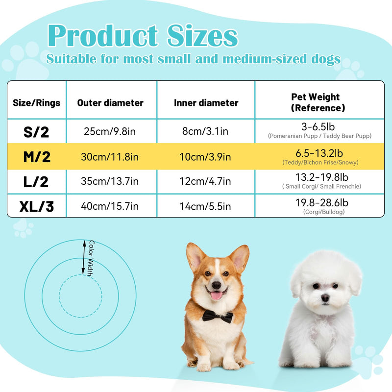 Waterproof Escape-Proof Soft Dog Cones, Adjustable Small Dog Donut Collar with Elastic Neckband, Elizabethan Collar for Dogs, Neck Pillow for Dogs and Cats (Blue-Gray, M) Blue-gray