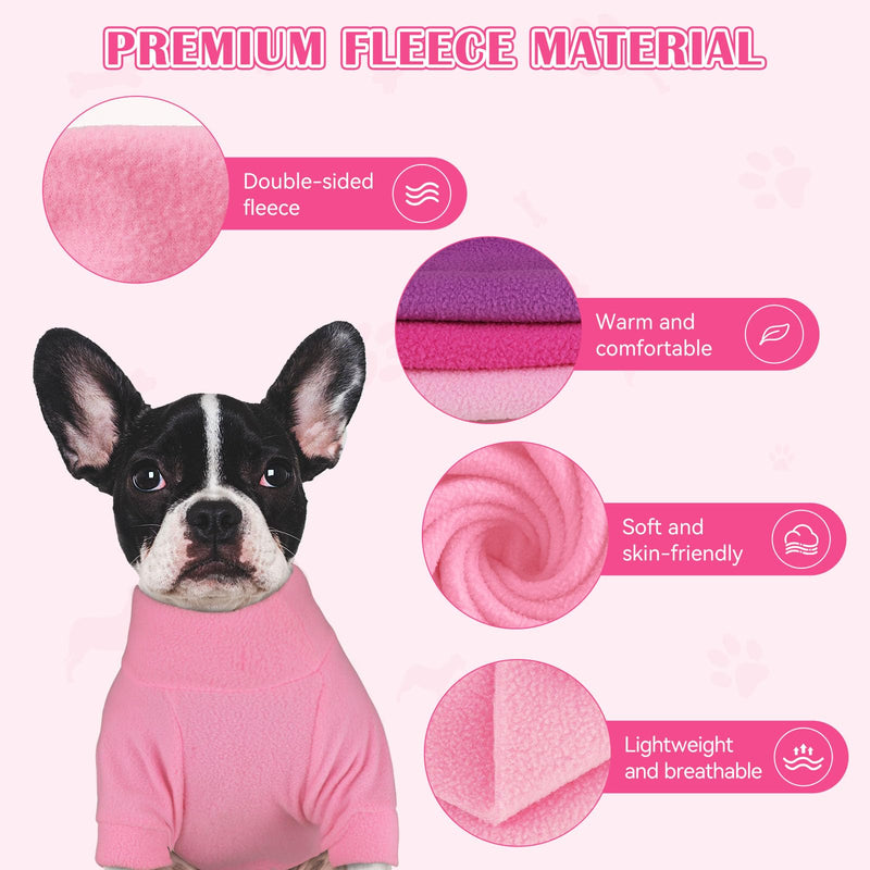 3 Pack Dog Sweaters for Large Dogs, Fleece Dog Sweater Large Dog Clothes Turtleneck Soft Warm Dog Sweatshirt Boy Girl Pet(Pink+Hotpink+Purple,L) Pink Hotpink Purple - PawsPlanet Australia