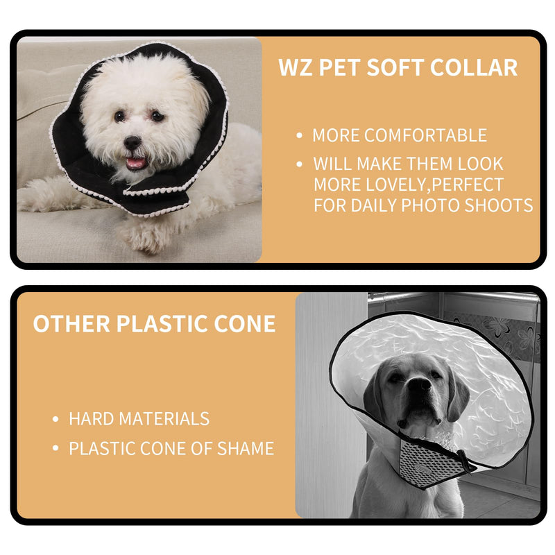 Soft Cat Recovery Collar,Adjustable Cat Cone Collar Cute,Cat Cones After Surgery for Kittens,Black,Samll Small(neck:7.8"-9") Black - PawsPlanet Australia