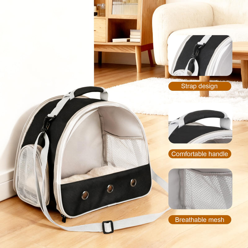 2-Pack Guinea Pig Carrier Backpack and Playpen with Lid, Breathable Pet Pen Excercise Fence, Portable Travel Cage for Bunny, Bearded Dragon, Rabbits, Hamster, Chinchillas, Sugar Glider, Squirrel Black Carrier+Pen with lid