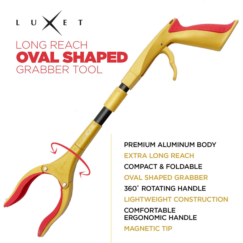 Grabber Reacher Tool - Latest Version Luxet 19 Inch Gold&Black, Foldable Pick Up Stick - Strong Grip Magnetic Tip - Heavy Duty Trash Picker Claw Reacher Grabber Tool Elderly Wheelchair Mobility Aid - PawsPlanet Australia
