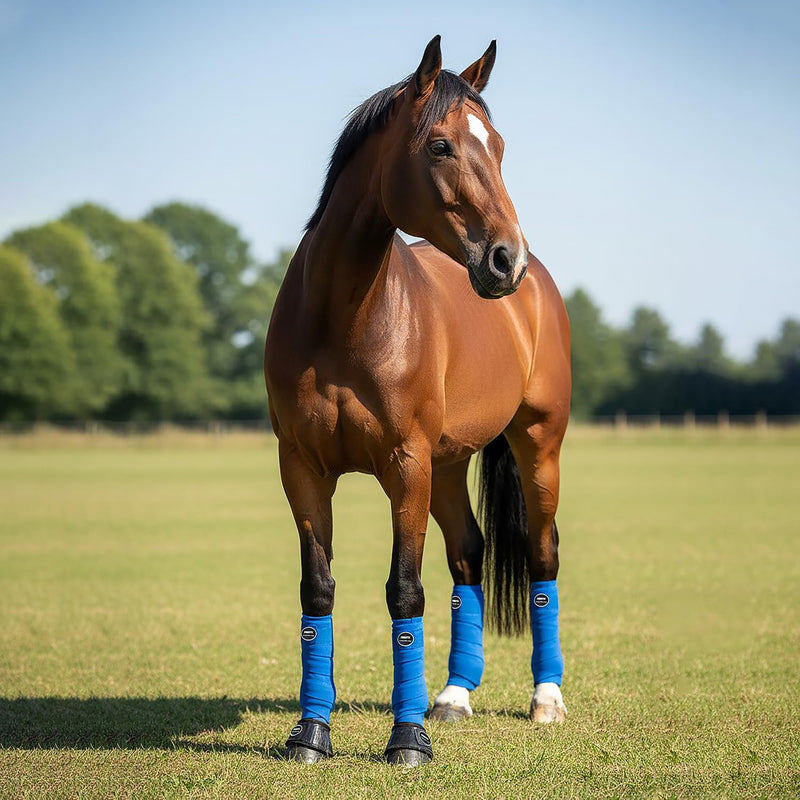 Horse Polo Leg Wraps, Fleece Wraps Elastic Bandages, Comfort Equestrian Standing Wraps, Set of 4, Boot Protection Stable Wraps Supplies (Full 10ft Red) - PawsPlanet Australia