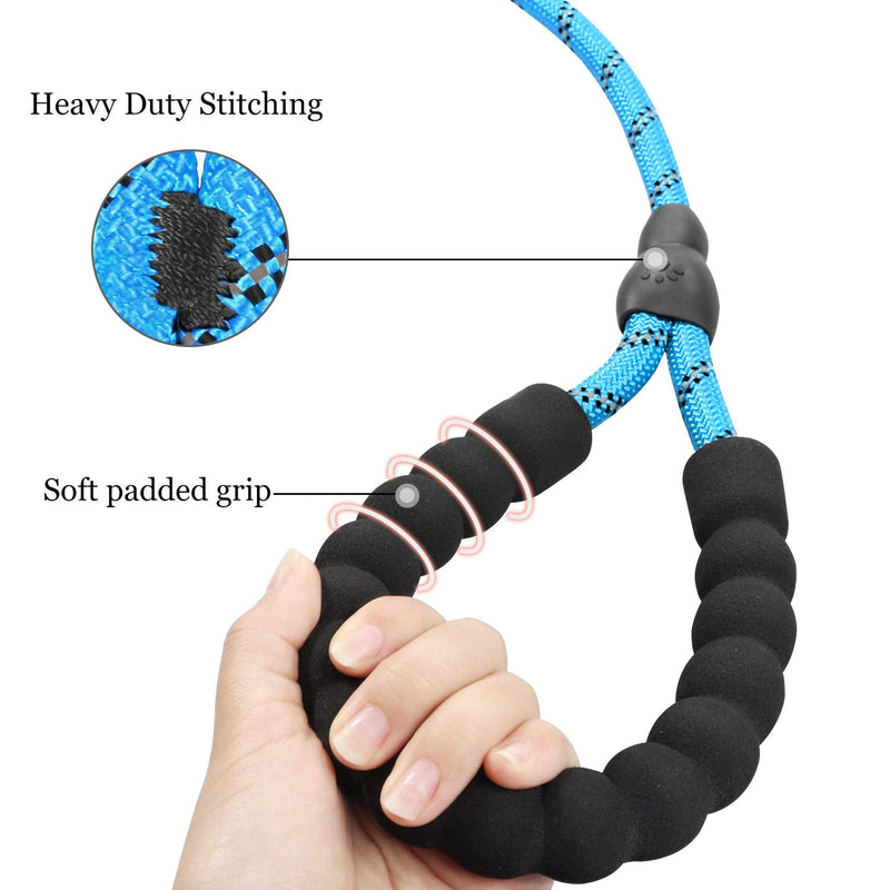 TagME Slip Leads for Dogs, 6 FT Heavy Duty Dog Leash with Padded Handle, Strong Rope No Pull Pet Training Leash for Small Dogs,Blue S-5/16"x6'(0-50lbs) Blue - PawsPlanet Australia