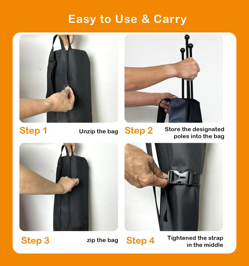 Dog Playpen Stakes Storage Bag, Waterproof Heavy Duty Dog Fence Stake Storage Bag with Carrying Strap Fits All 32 Inch Dog Pen, Black - PawsPlanet Australia