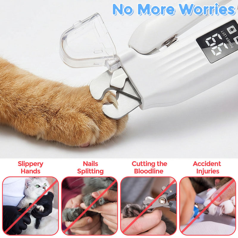 2-in-1 Led Cat Dog Nail Grinder - Rechargeable Pet Nail Trimmers with LED Light,300mAh Battery Quick USB Charge for Medium Small Dogs Cats Rabbits - PawsPlanet Australia