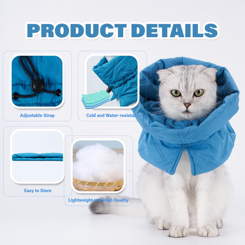 Cat Recovery Collar, Soft Adjustable Cone for Cats and Kittens, Lightweight Waterproof Elizabethan Collar for After-Surgery Care, Prevent Licking and Scratching, Neck Protector for Pets（Lake Blue,M） Lake Blue M - PawsPlanet Australia