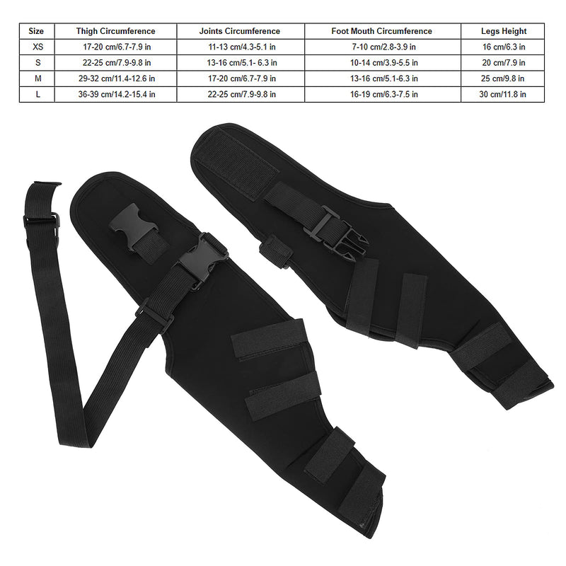 Knee Support for Dogs, Adjustable Hind Leg Squat Joint Brace, Rear Leg Protection for Dogs, Heat Preservation, Flexible Leg Support, Heals, Prevents (S-HJ25 Double Leggings Rear Black)