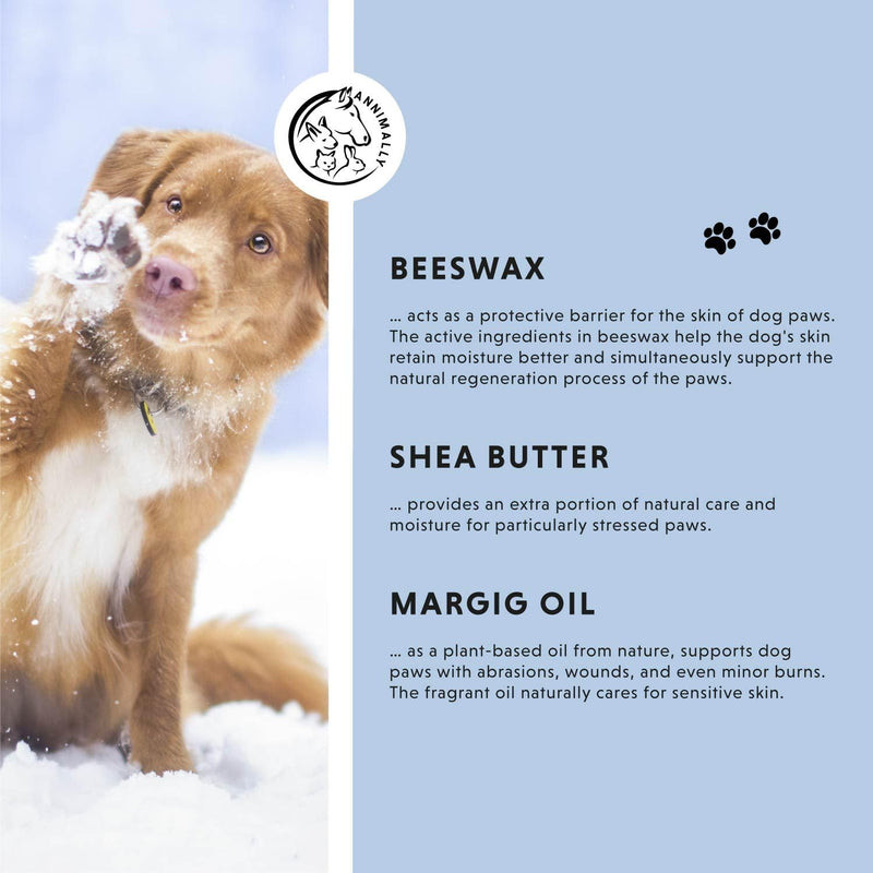 Dog Paw Balm and cat paw balm 50g - Dog nose balm with beeswax, shea butter & calendula oil - Paw ointment for dog paw protection in winter and wound healing - Paw balm for dogs & nose balm for dogs - PawsPlanet Australia