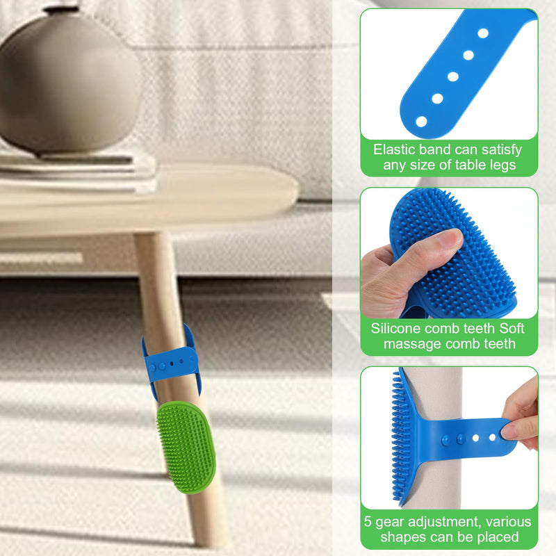 4Pcs Cat Self Groomer for Indoor Cats, Softer Cat Head Scratcher & Face Scratchers, Adjustable Cats Grooming Brush for Climbing Frames & Table Legs, Short/Long Hair Meow Interactive Massager Toy - PawsPlanet Australia