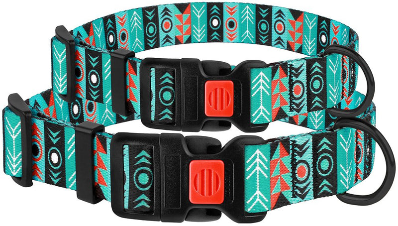 Nylon Dog Collar Buckle Tribal Pattern Pattern 1 12-16 inch 12-16 in Patterned - PawsPlanet Australia