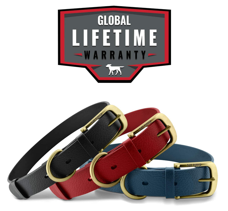 Tuff Pupper Classic Heavy Duty Dog Collar | 10x Stronger Than Leather | 100% Waterproof & Odor Proof Dog Collar | Tough Rust-Proof All Metal Hardware Crimson Red Medium (15 - 19" Neck) - PawsPlanet Australia