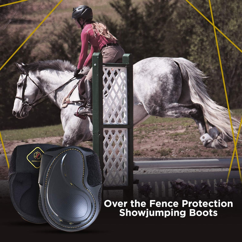 Kavallerie PRO-K Soft No Turn Bell Boots Ultimate Hoof Protection, with Anti-Spin Fastening System, Durable & Prevents Overreaching Small Fetlock Boots (Classic) Black