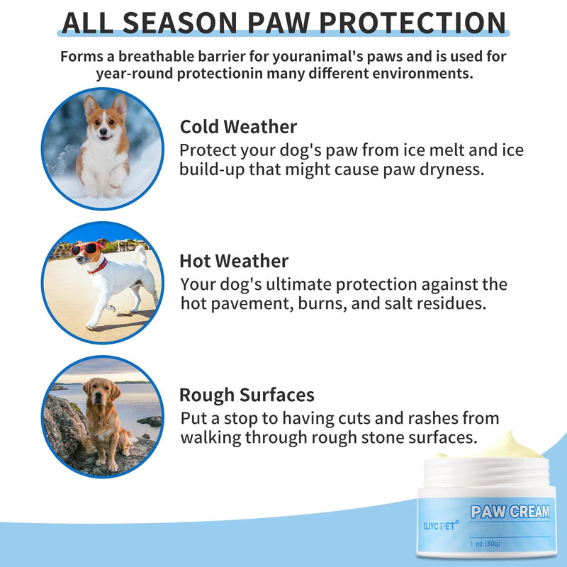 Nourishing Pet Paw Cream– Protects & Heals Dry, Cracked Paws – Natural & Safe for Dogs & Cats 33g milky white - PawsPlanet Australia