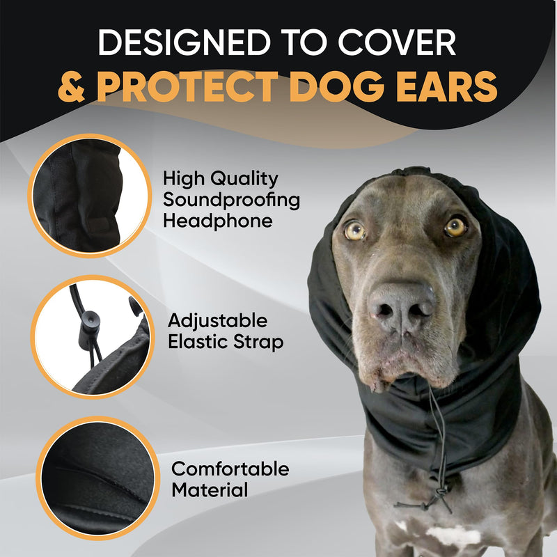 PRO Calming Hoodie for Dogs, 29dB NRR Noise Protection (Size XL), Noise Cancelling Headphones for Dogs, Dog Ear Protection from Thunder, Fireworks, Vacuums - PawsPlanet Australia