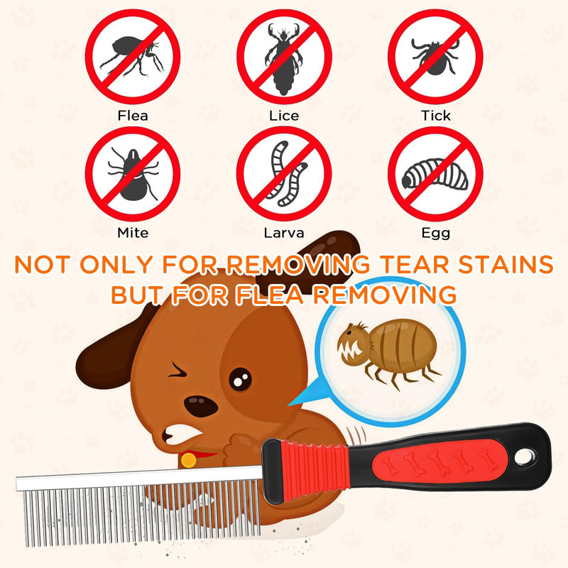 Baderke 8 Pcs Pet Grooming Care Kit Including Dematting Comb Detangling Brush Rake Comb Tooth Comb Pin Comb Bath Brush Nail Clipper and Nail File for Removing Knot and Hair from Dog Cat - PawsPlanet Australia