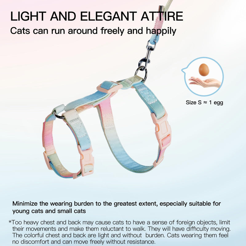 Escape-Proof Cat Harness & Leash Set - Adjustable Lightweight Vest for Small Cats/Kittens (Midnight Ocean, Medium) - PawsPlanet Australia