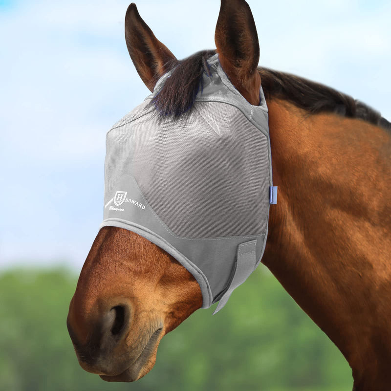 Harrison Howard Horse Fly Mask Standard Original Grey Horse Large Horse (Large)