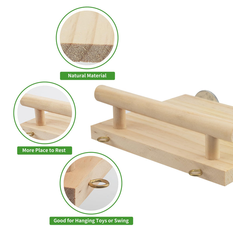 Bird Perches for Cage, Natural Wood Platform Bird Swing Bird Perch Stand Paw Grinding Stick for Parakeet Cockatiels Lovebirds Cage Accessories Pattern 2 - PawsPlanet Australia