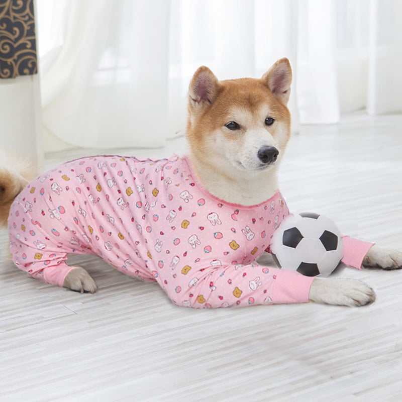 Recovery Suit for Large Medium Dogs After Surgery, Soft Breathable Anti Licking Dog Onesie E-Collar & Cone Alternative, Pet Bodysuit for Preventing Hair Loss Full Cover Wound(4XL, Pink Bunny) 4XL(Chest 32.28-35.55 in) - PawsPlanet Australia