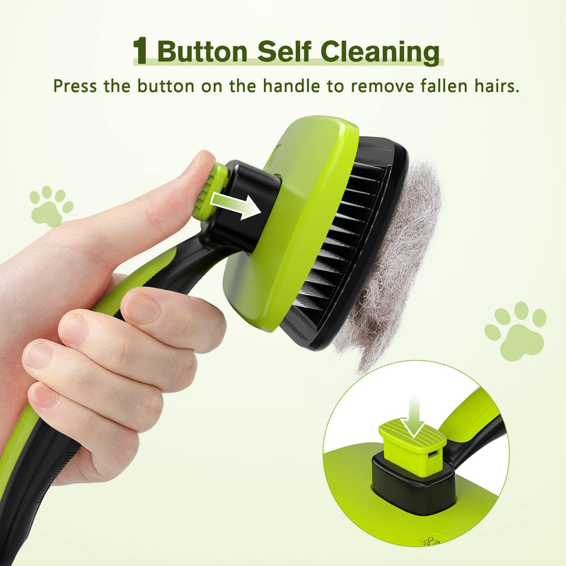 Pecute Pet Grooming Tool Bundle: Pet Grooming Gloves + Self-Cleaning Pet Brush - PawsPlanet Australia