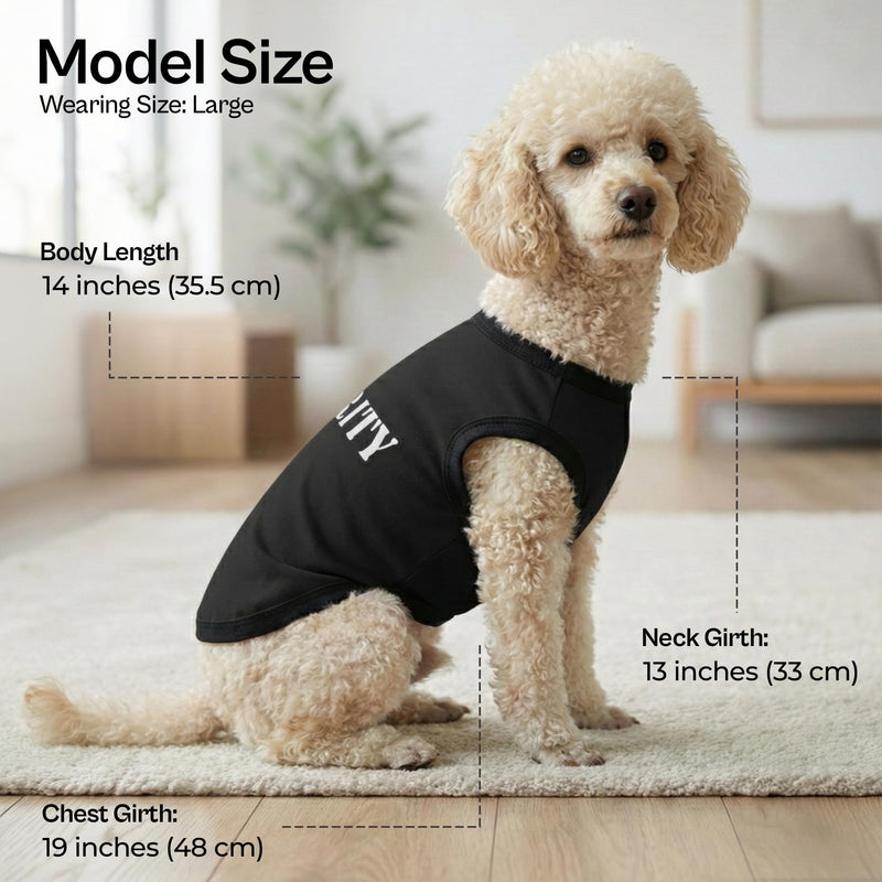 Parisian Pet Dog Shirt – 100% Cotton Shirts for Large Dogs – Black Sleeveless Pet Clothes – Lightweight Dog Security Shirt – Breathable Dogs Clothes - Stretchy Puppy T Shirts 4X-Large - PawsPlanet Australia