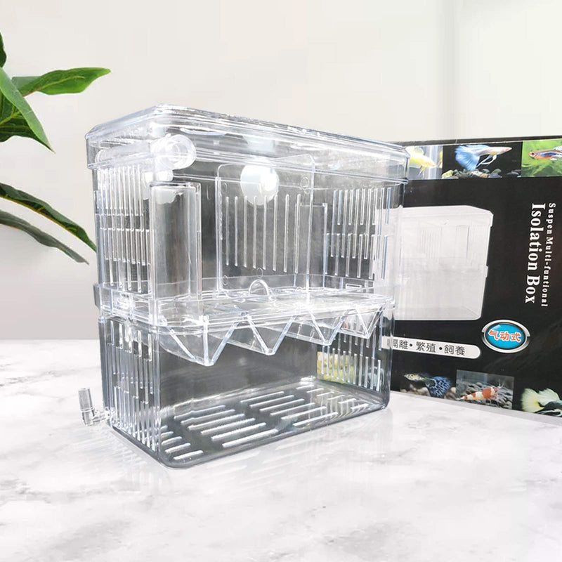 Fish Breeding Box Aquarium Fish Tank Hatchery Incubator Breeder Box Fish Breeding Tanks Acrylic White Breeder Isolation Divider Hatching Boxes with Suction Cups Medium