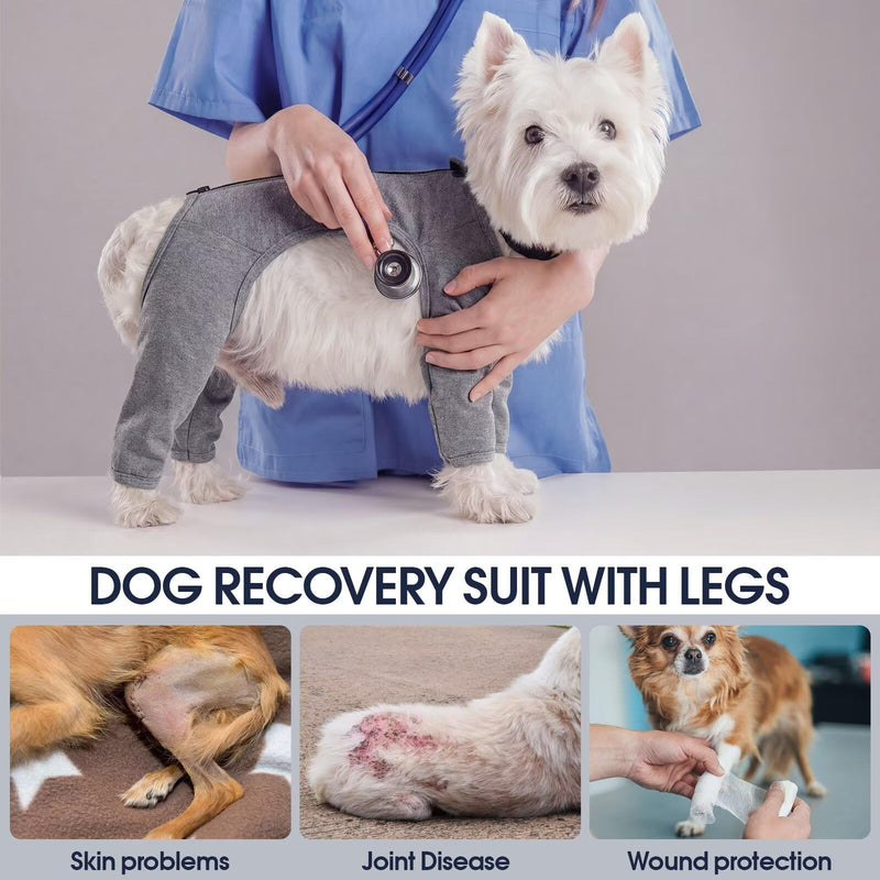 IECOii Dog Recovery Sleeve Back Leg Long Sleeves,Dog Leg Protector After Surgery,Dog Leg Cover Anti Licking Post Surgery Pants,Soft Dog Recovery Suit with Legs,Machine Washable Easy Wear,Grey,Size 3XL 3XL(Back Lenth:24.4") Grey
