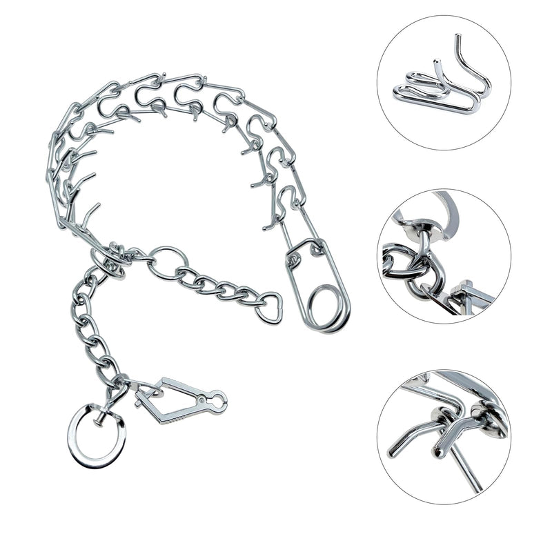 Prong Pinch Collar for Dogs with Quick Release Buckle, Adjustable Training Collar for Small Medium Large Dogs, Helps Prevent Dogs from Pulling(2.3mm, Neck Size 10""-13""), Silver (2.3mm, Neck Size 10""-13"") - PawsPlanet Australia