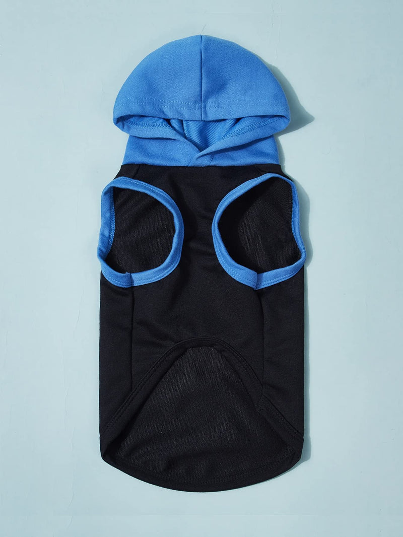 QWINEE Mom Boy Dog Hooded Tank Tops Letter Print Cat Puppy Hoodie Vest Sleeveless Pullover Dog Shirt Stretchy Pet Clothes for Small Medium Large Cats Dogs Kitten Blue M - PawsPlanet Australia