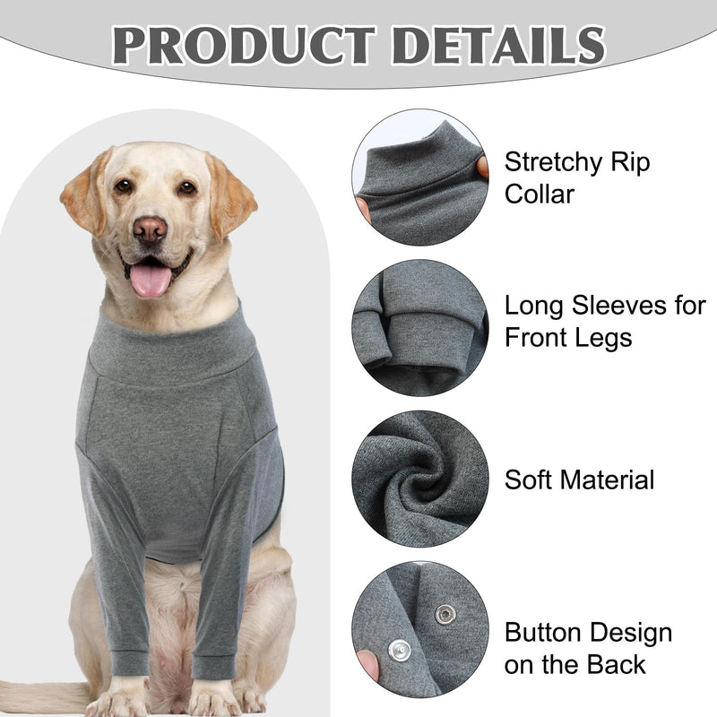 IDOMIK Dog Recovery Sleeve, Dog Surgery Recovery Suit Front Leg, Comfy Dog Joint Leg Sleeves After Surgery, Dog Elbow Braces Protector for Leg Injuries & Joint Pain, Dog Cone Collar Alternatives,Grey 3XL(Chest Girth:35.04"-40.16") Grey - PawsPlanet Australia