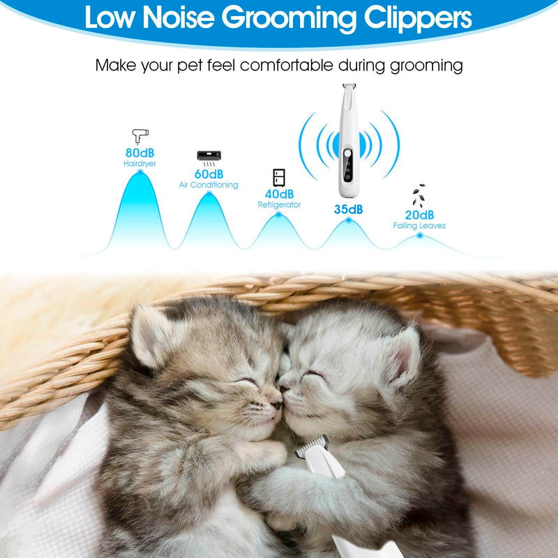 Upgrade Dog Paw Trimmer,Waterproof Rechargeable Pet Paw Trimmer,Dog Clippers with LED Light,Low Noise Pet Shaver for Dogs Cats - PawsPlanet Australia