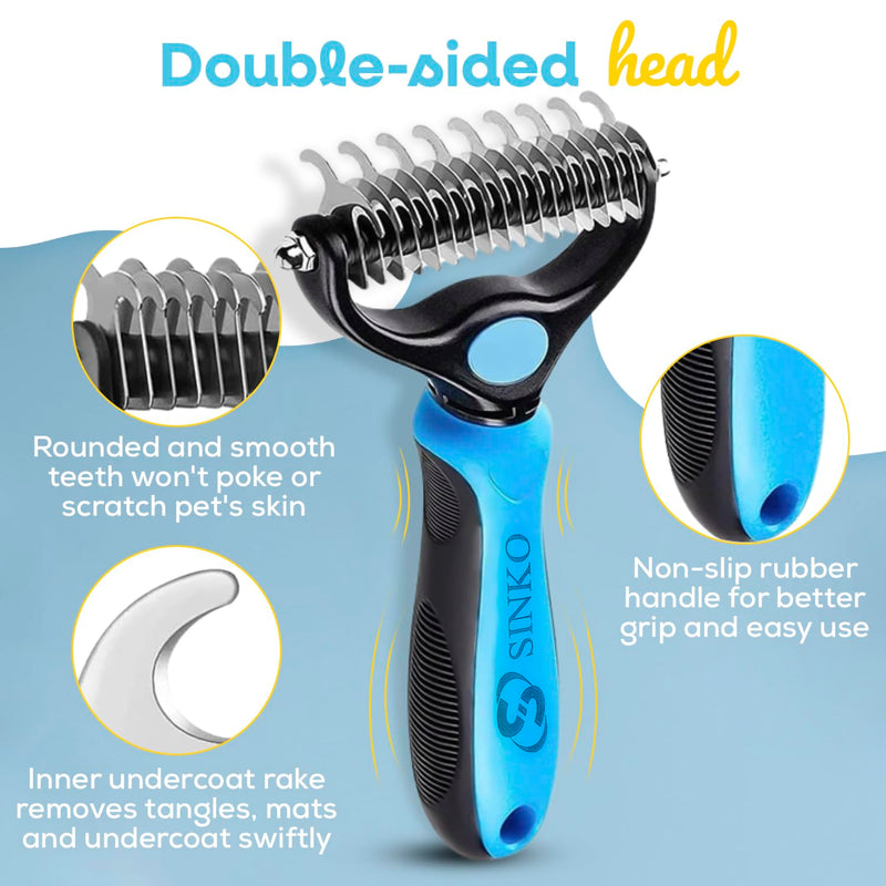 Sinko Undercoat Rake for Dogs, Undercoat Brush for Dogs, Dog Rake Brush for Shedding, Double Coat Dog Brush, Undercoat Brush for Cats, Dog Undercoat Brush Deshedding, Cat Undercoat Brush (Brush only) Brush only - PawsPlanet Australia