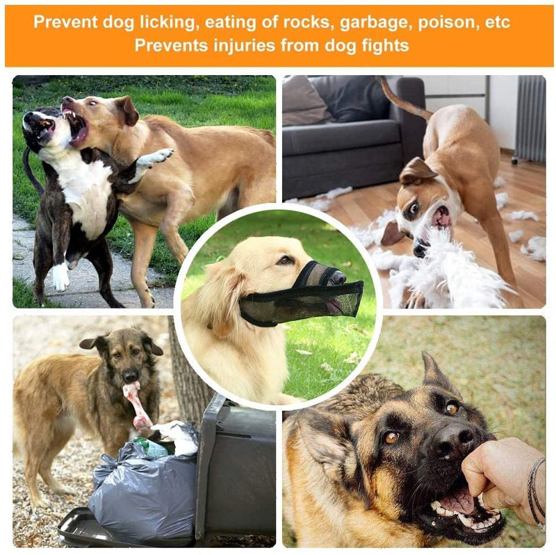 Crazy Felix Nylon Dog Muzzle for Small Medium Large Dogs Poodle Labrador Golden Retriever Doberman, Air Mesh Breathable and Drinkable Pet Muzzle for Anti-Biting Chewing Scavenging(Black,L) Black L - PawsPlanet Australia