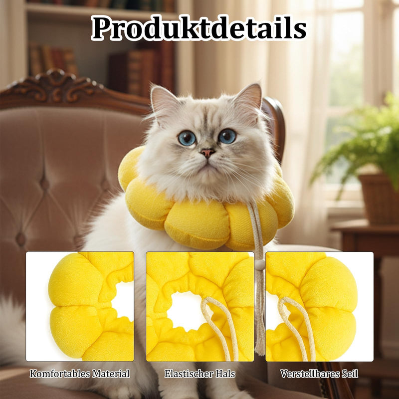 Pack of 2 Cat Neck Collar, Lick Protection, Adjustable Cat Collar, Cat Collar with Comfort Design, Soft Material for Day and Night Use, Lightweight and Breathable for Cats