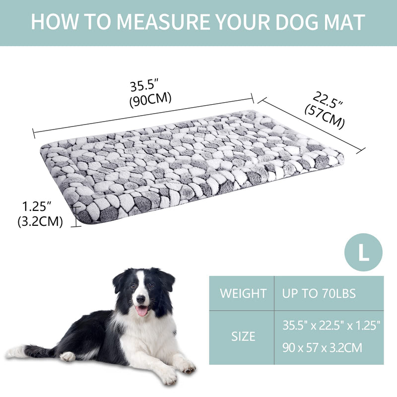 VANKEAN Dog Crate Pad Bed Mat Reversible (Warm & Cool), Soft Pet Sleeping Mat Dog Bed for Crate Suitable for Small to XX-Large Dogs and Cats, Machine Washable Crate Beds, Grey Stone Pattern Large - PawsPlanet Australia