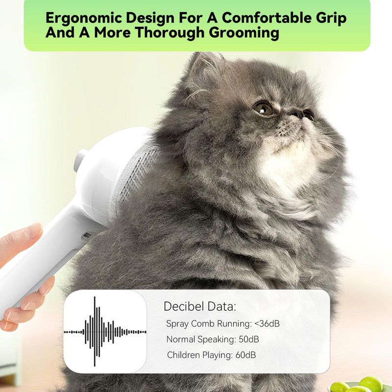Pet Steam Brush, 3-in-1 Spray Hair Removal Comb for Dog and Cat, Steam for Shedding and Grooming, Spritz Defur Comb, Water Brush for Long & Short Haired Pets - PawsPlanet Australia