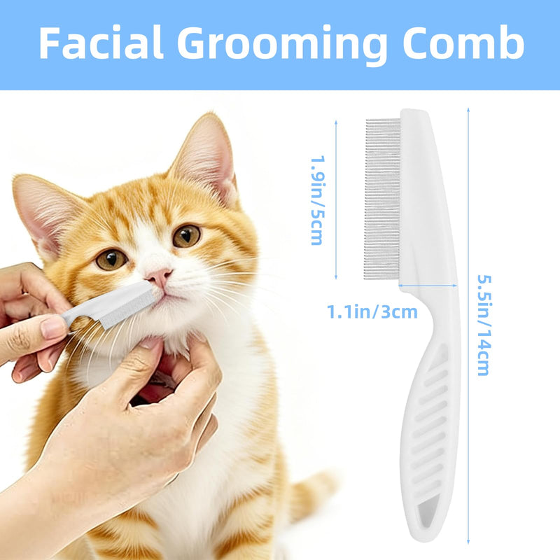 3Pcs Pet Grooming Combo Kit, Blue Deshedding Brush & Metal Comb & Tick Removal Comb for Dogs, Cats and Horses, Pet Flea Comb for Detangling and Dematting Long, Matted Fur on Goldendoodles Poodles 3pcs pet comb kit