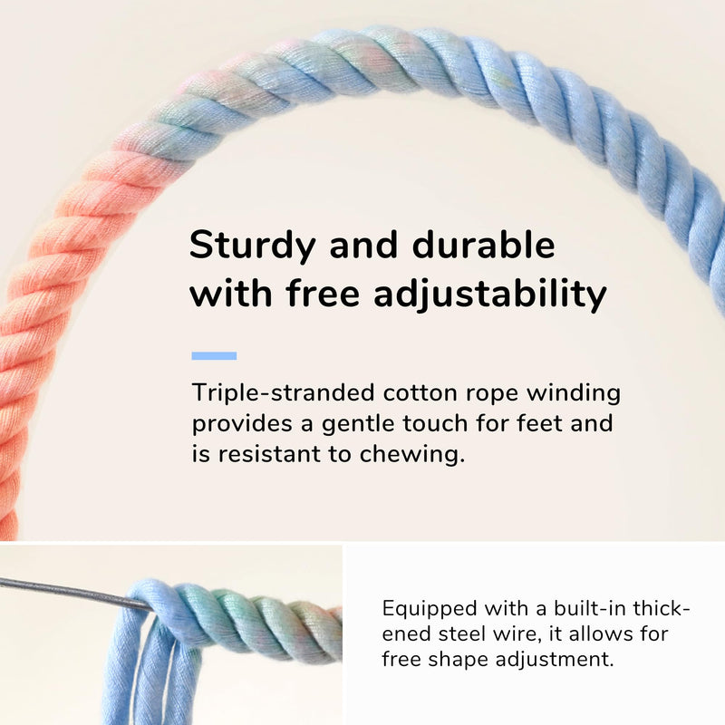 Multi-Color Rope Bird Perch Toys for Parrot Cage Stand, Climbing Swing Accessories for Cockatiel, Parakeets, Budgies, Lovebirds, Conures, Finches - 39.4 inch - PawsPlanet Australia