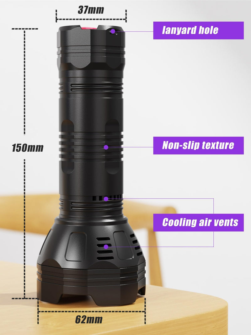 UV Blacklight Flashlights Rechargeable 365nm + 395nm 51 LEDs, Black Light for Pet Urine Detection Cat Dogs, Ultraviolet Flashlight for Resin Scorpion Bed Bugs Handheld Black Light Battery Built-in CL4000 - PawsPlanet Australia