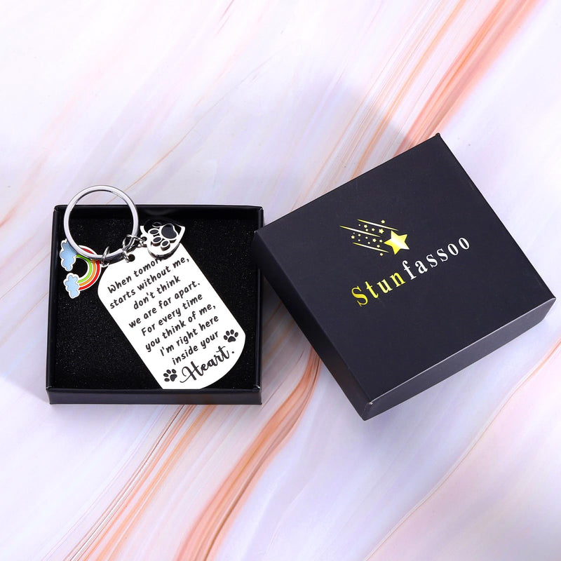 Dog Memorial Gifts for Loss of Dog, Pet Memorial Gifts for Dogs Cats Sympathy Bereavement Gift for Pet Lover Owner, When Tomorrow Starts Without Me Remembrance Keychain Rainbow Bridge Paw - PawsPlanet Australia