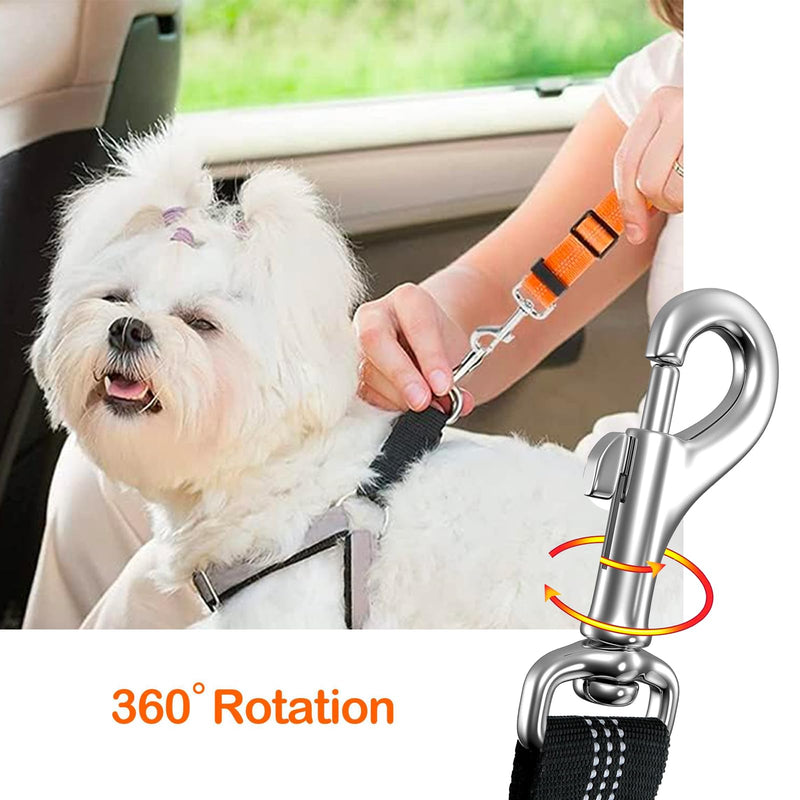 Removable Dog Seat Belt Harness for Car, 3 in 1 Pet Car Seatbelt Leash, Retractable Restraint Secures to Vehicle Headrest & Adjustable Reflective Dog Seatbelt Tether (Black, 1pcs) black - PawsPlanet Australia