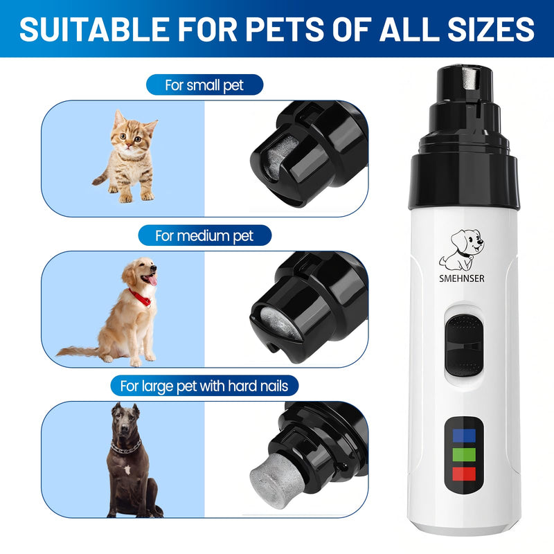 Pet Nail Grinder - Electric Dog Nails Claws Grinders, Silent Diamond Bit Puppy Nails Clippers File Trimmer for Small Medium Large Dog Cat - PawsPlanet Australia