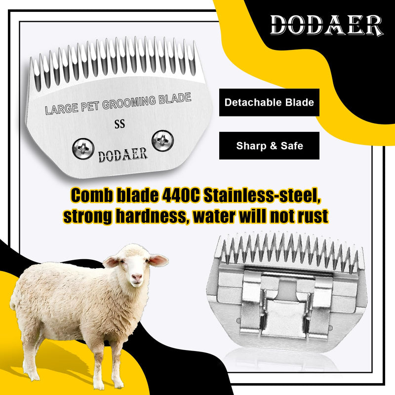 Large Detachable Pet Dog Grooming Steel Blade,Compatible with Andis Super Blending,Oster A5,Wahl KM10 Series Clippers for Large Dog,Horses,Sheep，Cut Length 1/50" - PawsPlanet Australia