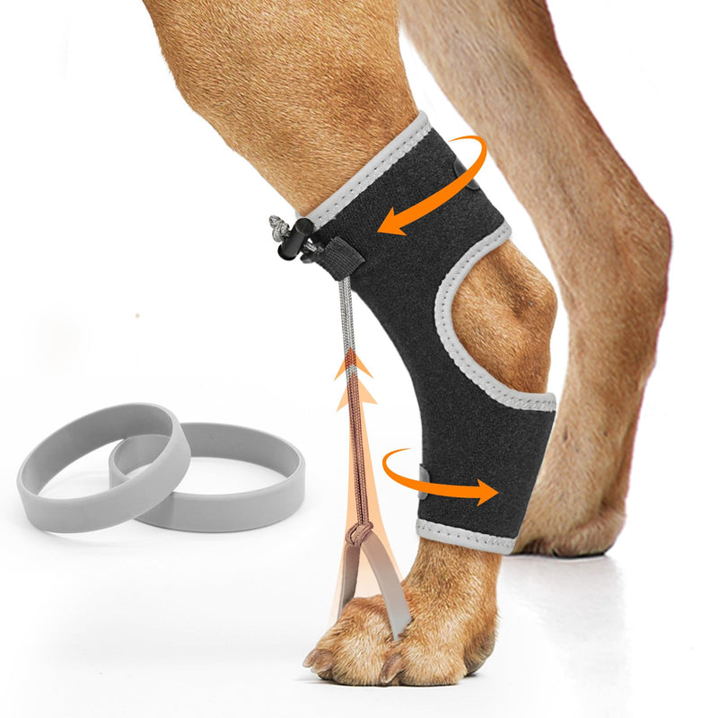 Supet Knuckling Brace for Dogs, Comfortable Foot Splint, Ankle Brace Back Leg for Toe Dragging Cause by Myelopathy, Sciatic Nerve Insufficiency & Herniated Disc, Black S