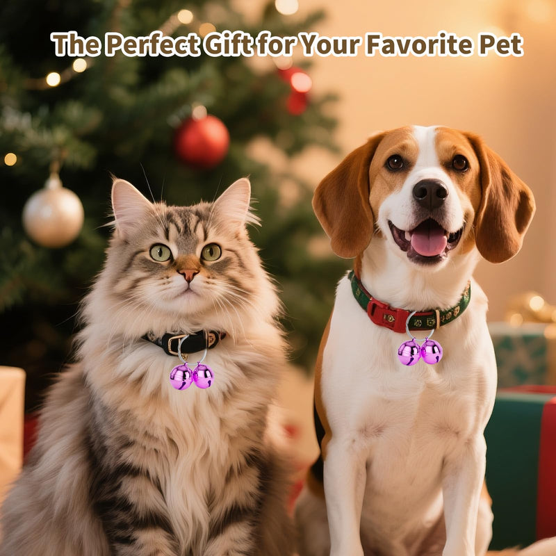 Dog Collar Bells, 2 Pack Extra Loud Dog & Cat Bells for Tracking & Safety, Stainless Steel Pet Tracker Training Bells for Small Medium Large Dogs & Cats (Purple) Purple - PawsPlanet Australia