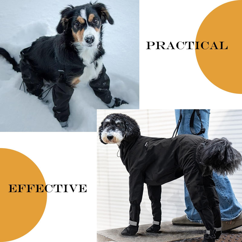 yucca Dog Suspender Booties, Paw Boot Leggings Anti-Slip, Pet Snow Pants with Attached Boots Waterproof, Adjustable Suspender Shoes for Dogs Winter Snow Rain Hiking Paws Protector Basic S - PawsPlanet Australia