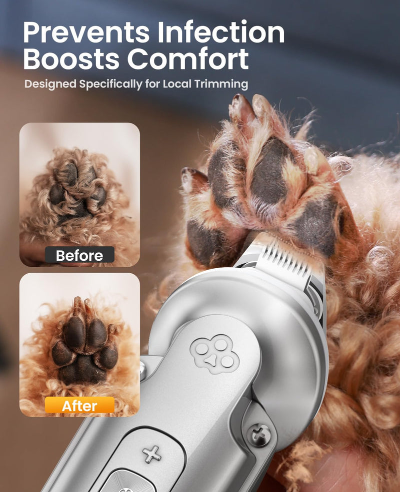 oneisall 4 in 1 Cat Grooming Kit Customised for Puppies and Cats, Cordless 3-Speed Dog/cat Clippers, Quite IPX7 Waterproof Dog Trimmer for Full-Body Grooming - PawsPlanet Australia
